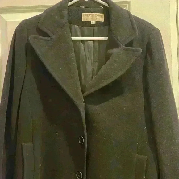 Larry Levine Design Lambswool & Cashmere Peacoat - Picture 2 of 10